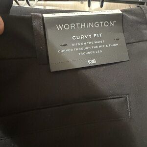 Worthington Women’s Curvy Fit Black Trousers